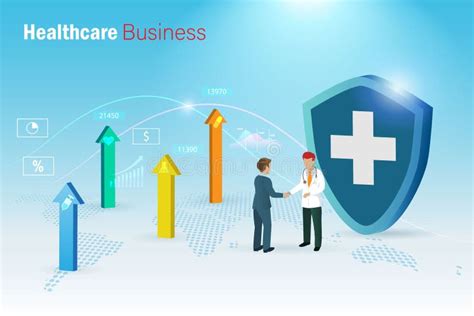 Doctor And Businessman Handshake On Growth Graph Medical Healthcare