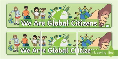 We Are Global Citizens Display Banner Global Citizenship