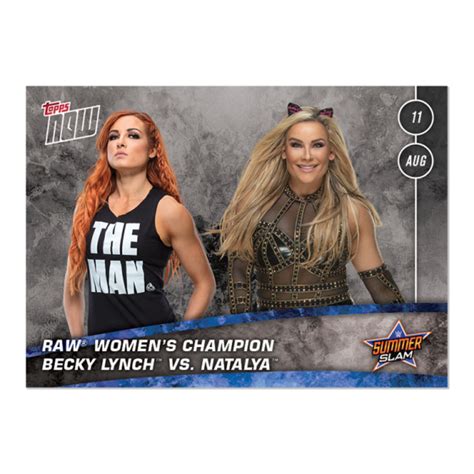 Raw Womens Champion Becky Lynch Vs Natalya Wwe Topps Now Card 40