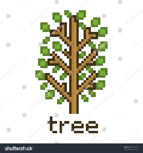 Pixel Art Tree Stock Vector Royalty Free 260722172 Shutterstock