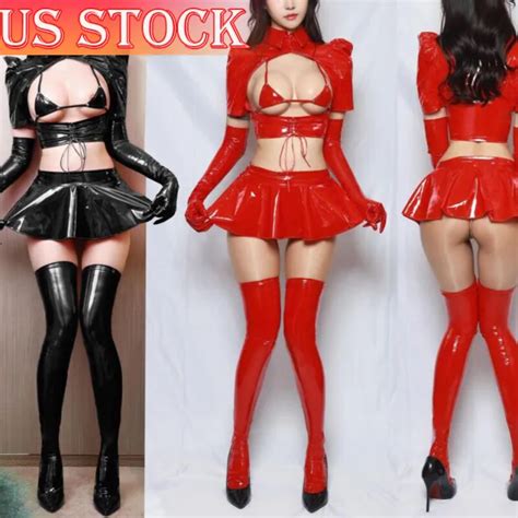 Sexy Woman S Pu Leather Bunny Girl Cosplay Anime Costume Lingerie