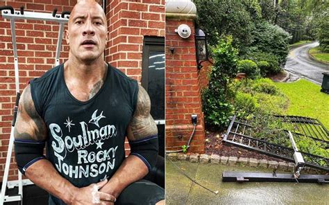 Wwe Star Dwayne The Rock Johnson Rips Off His Jammed Front Gate All By