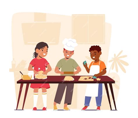 Premium Vector | Young Chefs In Chef Uniforms Whipping Up Delicious