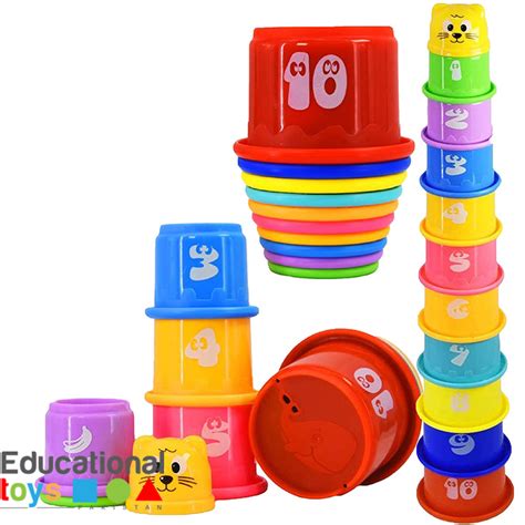Buy Colorful Stacking Cups With Numbers And Fruit Names Online