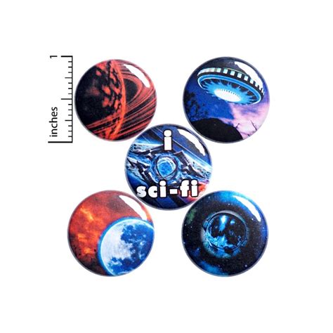 Space Pins Planet Pins Sci Fi Buttons Or Fridge Magnets Etsy