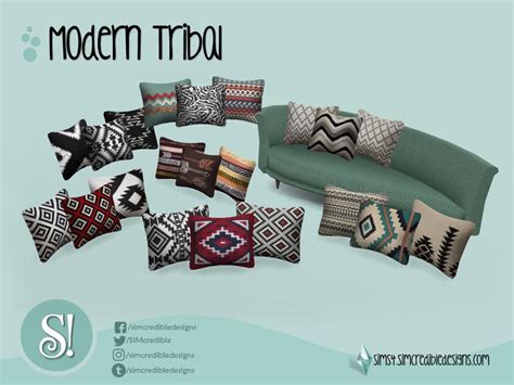 The Sims Resource Modern Tribal Cushions
