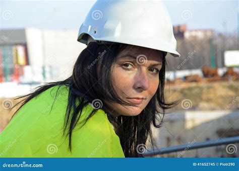 Young Female Architect At The Construction Site Of The Construction