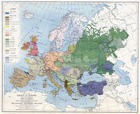 1919 National Geographic Map Of The Ethnic Groups Of