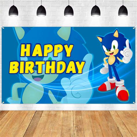 Buy Sonic Happy Birthday Themed Photo Backdrops Sonic Party Supplies