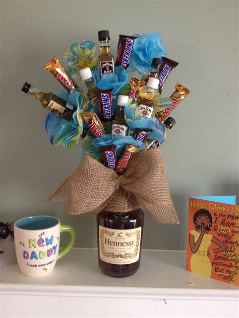 Man Flowers Fathers Day Hennessey Candy T Diy Man Bouquet