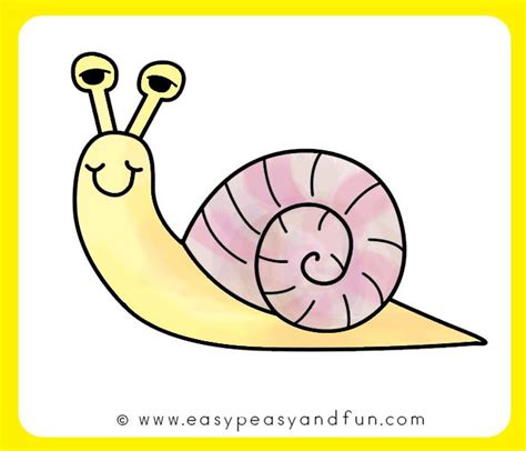 How To Draw A Snail Cute Easy Step By Step Tutorial Snail Art