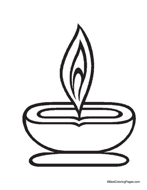 Diya Coloring Pages For Diwali Coloring Pages