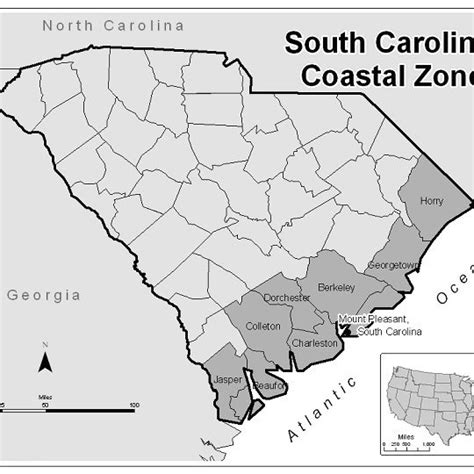 Map Of South Carolina Coastal Zone Map Created From Data Layers