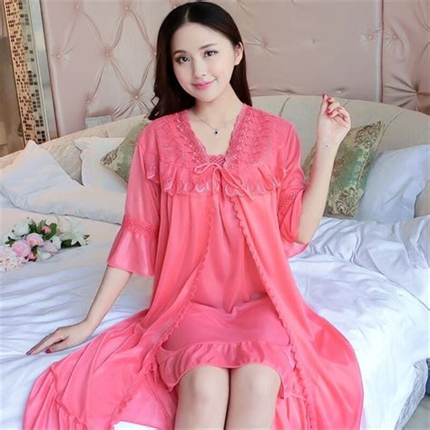 Ladies Nightdress New Summer Thin Ice Silk Two Piece Home Service Sexy