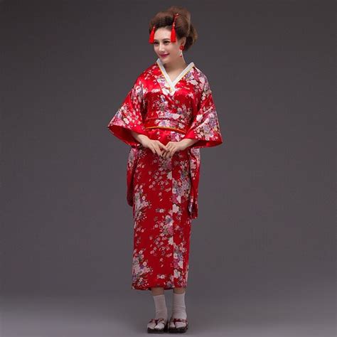 Ree ShippingJAPAN Kimono Yukata Obi Set Women Traditional Cherry Blossom Style Yukata Dress