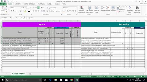 Plan De Trabajo Anual Ejemplo Excel Fiador