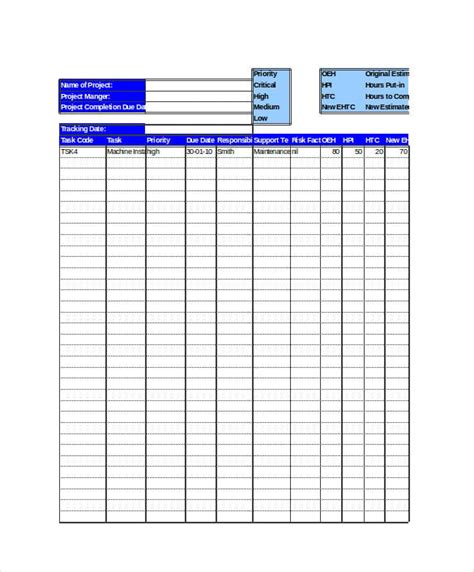 Excel Task Tracker Template Document Tracking System