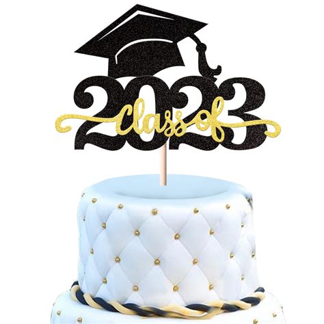 Buy Sykyctcy 1 Pack Class Of 2023 Cake Topper Glitter Congrats Grad Cap
