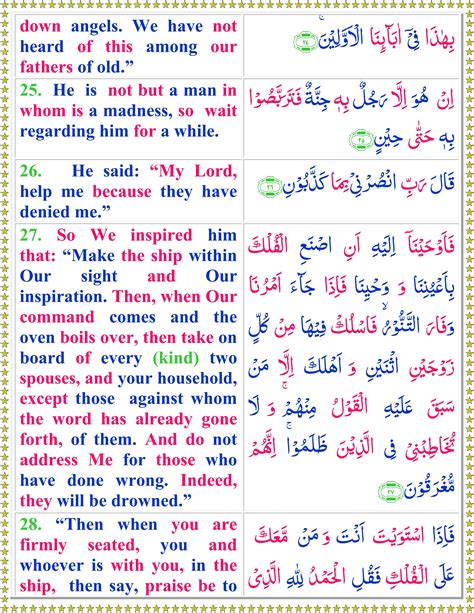 Read Surah Al Mominoon With English Translation Quran O Sunnat