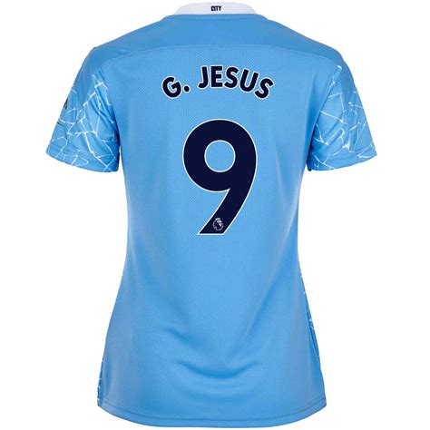 Manchester city home 2020/21 jersey football shirt kit with 10 kun aguero and patches. 2020/21 Womens Gabriel Jesus Manchester City Home Jersey ...