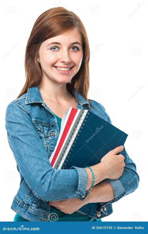 Student Girl With Books Stock Image Image Of Portrait 26610745