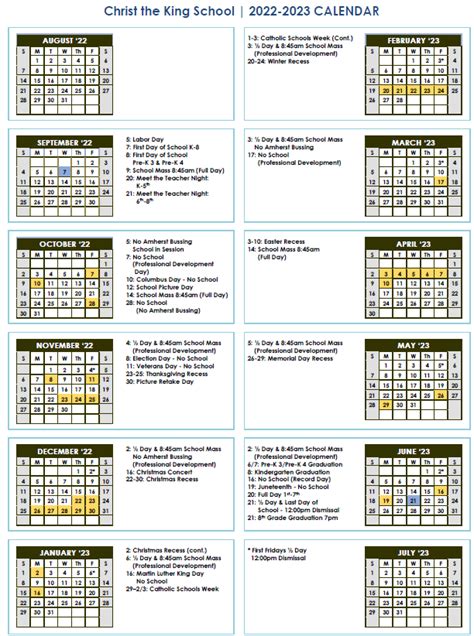Christ The King School Calendar 2025 2026