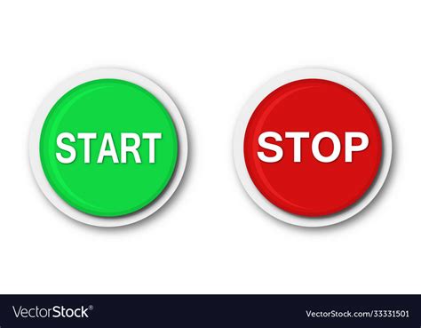 Start And Stop Buttons Round Buttons Royalty Free Vector