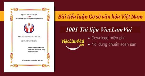 Các Bài Tiểu Luận Cơ Sở Văn Hóa Việt Nam Hay