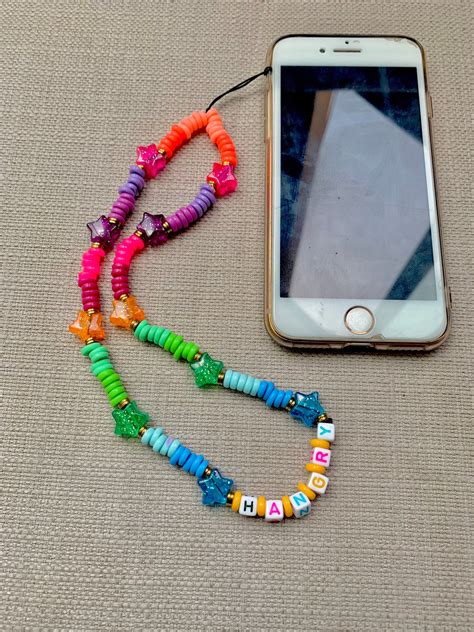 Y2k Beaded Phone Strap Multi Colored Iphone Beads Charm Etsy