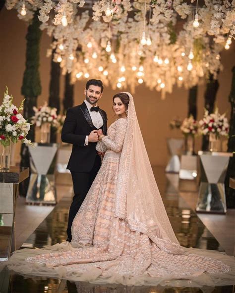 Aiman And Muneeb At Their Valima Couple Wedding Dress Pakistani