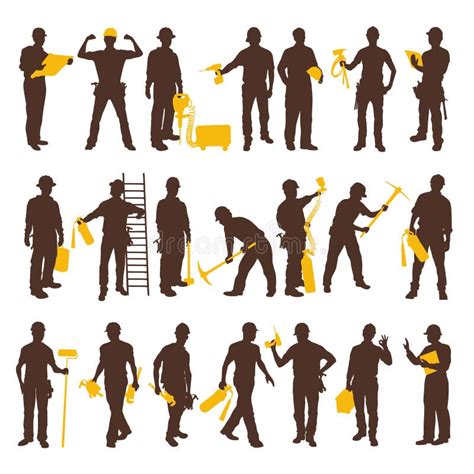 Worker Laborer Jobs Silhouette Stock Vector Illustration Of Posture