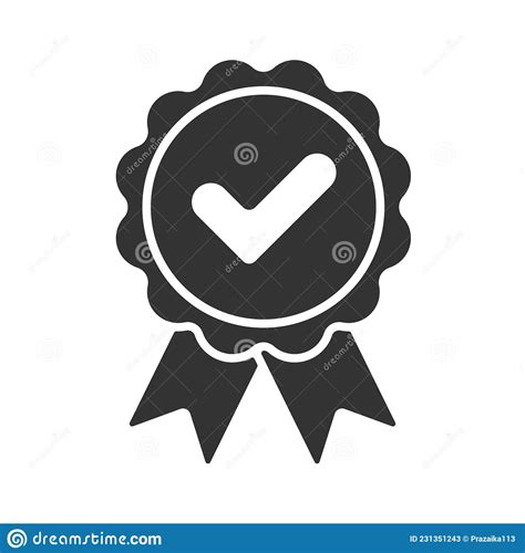 Vector Approved Flat Icon Certified Medal Icon In Flat Design Stock