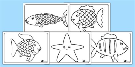 Rainbow coloring pages are a fun way for the little ones to learn their colors. Rainbow Fish Free Colouring Sheets - Rainbow Fish Pictures