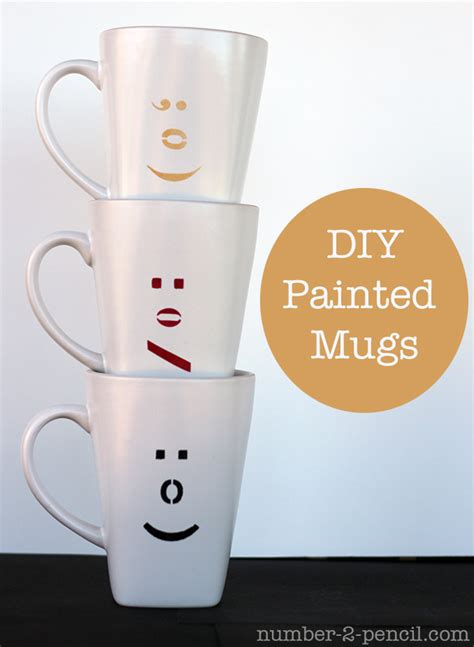 Diy Painted Ceramic Mugs With Martha Stewart Glass Paint And Stencils