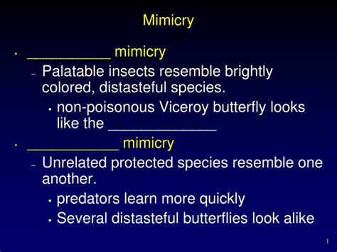 Ppt Mimicry Powerpoint Presentation Free Download Id1987968