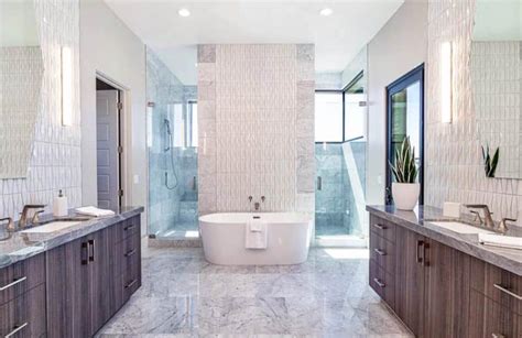 Bold bathroom design a mix of ann sacks surfaces, including a pebble wall covering, brings a warm feel to a guest bath of an aspen, colorado, home which was renovated by stonefox architects. Best Bathroom Layouts (Design Ideas) - Designing Idea