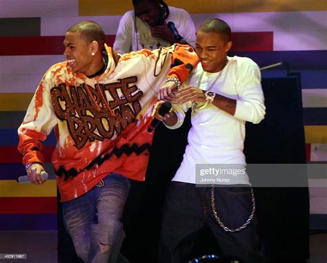 chris brown and bow wow during chris brown and bow wow visit bet s news photo getty images