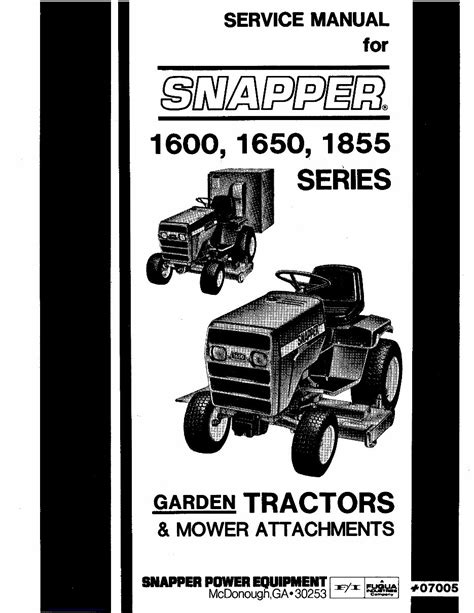 Snapper 1650 Tractor Full Service Repair Manual