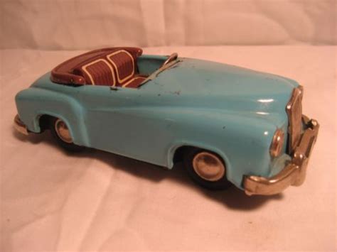 VINTAGE BANDAI JAPAN TIN LITHO FRICTION TOY CONVERTIBLE CAR 6