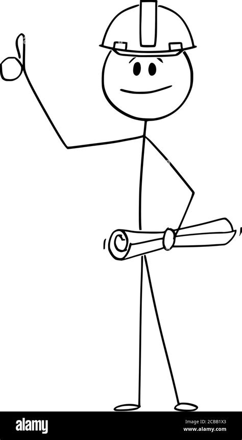 Vector Cartoon Stick Figure Drawing Conceptual Illustration Of