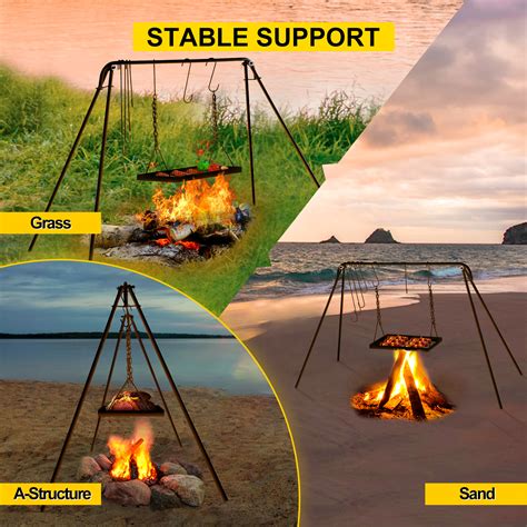 Vevor Grill Swing Campfire Cooking Stand 44 Lbs Capacity Campfire