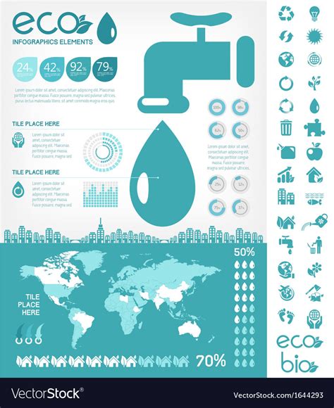 Water Conservation Infographic Template Royalty Free Vector