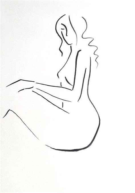 Items Similar To Simple Nude Sketch Original Black And White Drawing