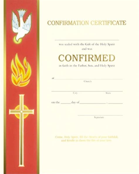 Confirmation Certificate Xc104 Box Of 50 Red Banner With Cross Free