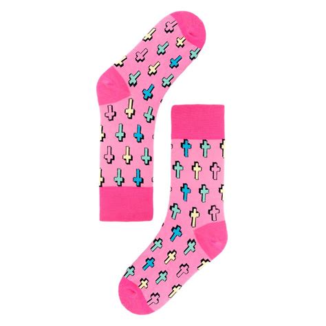 zohra 1pair male female fashion street style cross pink long socks skateboard 2016 autumn winter