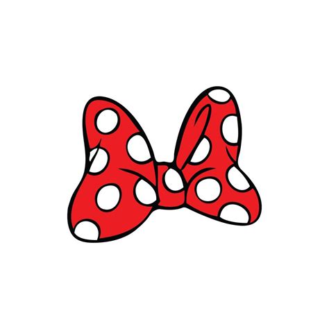 Minnie Mouse Red Bow Silhouette Dots Digital Download Eps Etsy