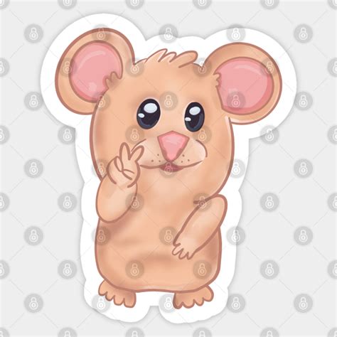 Peace Sign Hamster Funny Hamster Sticker Teepublic