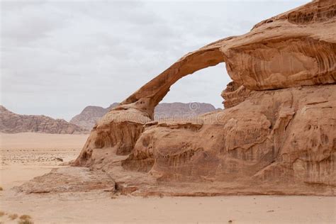 Natural Arch Wadi Rum Desert Jordan Stock Photo Image Of Attraction