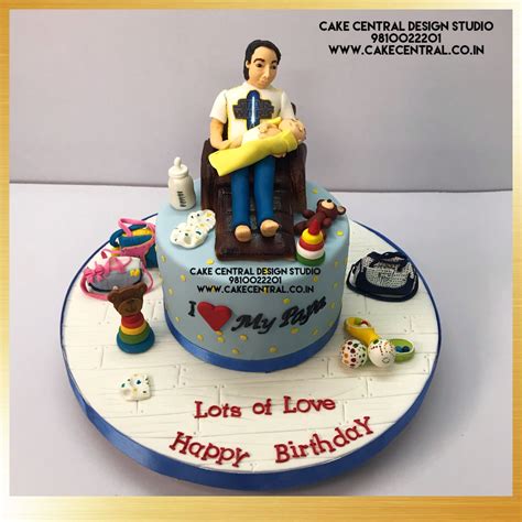 Papa Cake Design Birthday Card Message