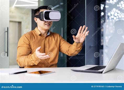 Successful Businessman In Online Meeting Uses Vr Glasses Virtual